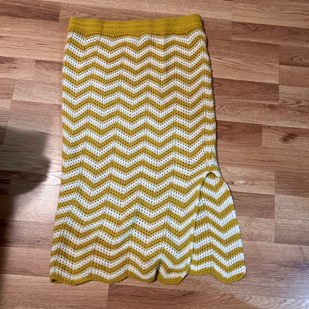 Crochet midi skirt bathing suit cover up